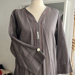 Ethnic grey kurta with pockets